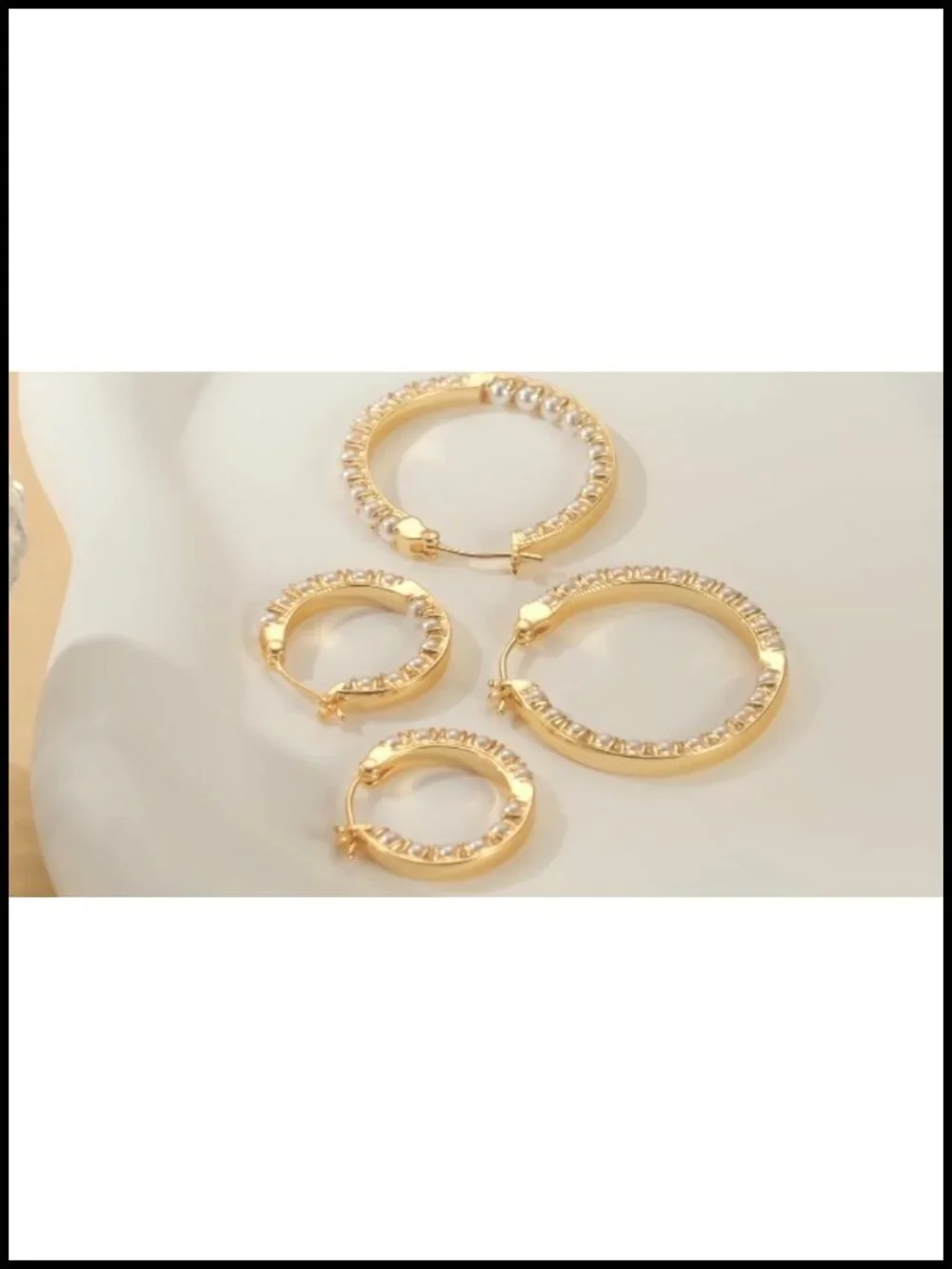 14k Gold Plated Pearl Hoop Earrings for Women Huggie Hoop 20mm/30mm